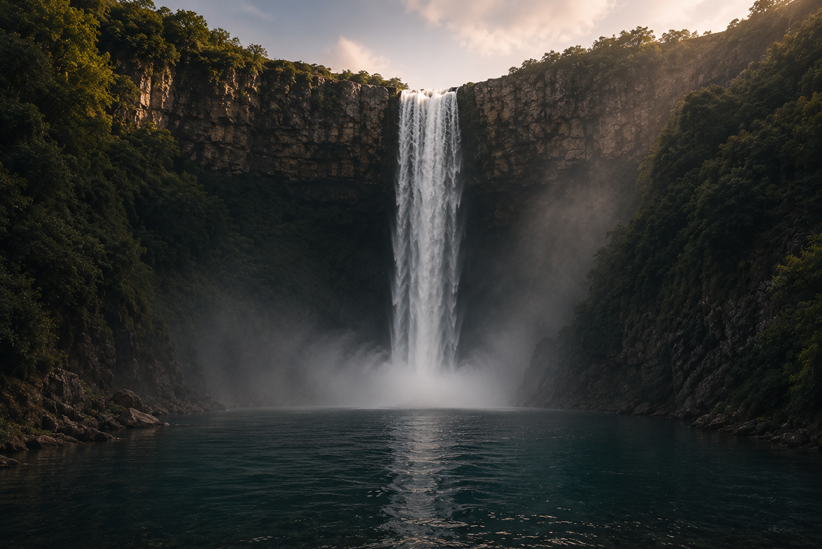 A waterfall in a Lebanese forest
